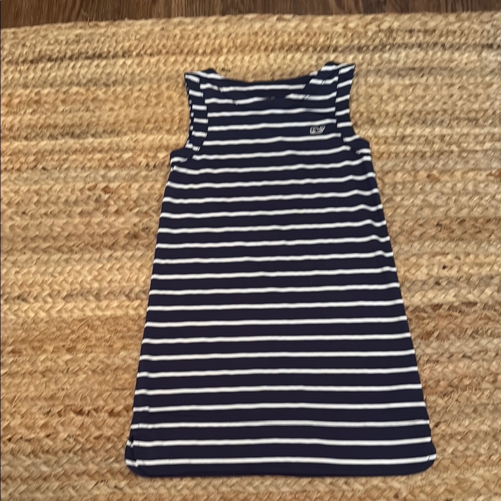 Girls Vineyard Vines Navy and White Striped Dress - Sz XS